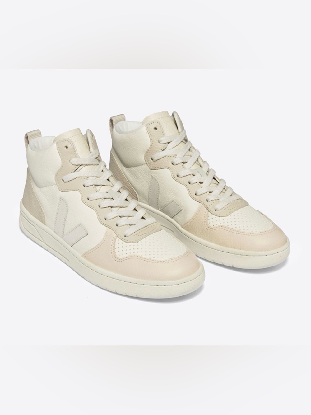 Veja V-15 LEATHER CASHEW PIERRE MULTICO Hi-Top Sneakers Size 9US